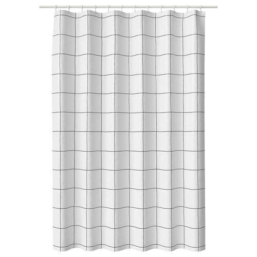 ❄✨♦シャワーカーテン ❤❄✨入手困難☆☆☆☆ Amazon｜IKEA イケア シャワーカーテン ホワイト/チェック 180×200cm